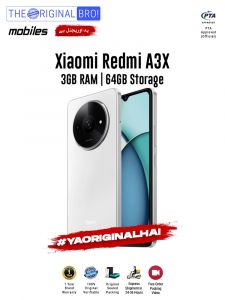 Redmi A3x - 3GB RAM - 64GB Storage - PTA Approved - 12 Months Warranty - White - The Original Bro Mobiles - TOB35